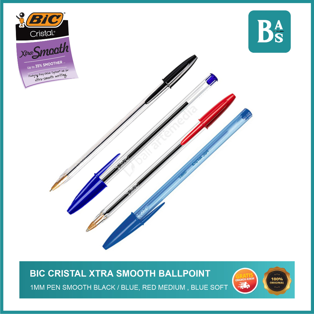 BIC - ปากกา 1 มม. - Cristal Xtra Smooth - อุปกรณ์ศิลปะบาหลี