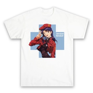 Aftereight.id - เสื้อยืด พิมพ์ลายอนิเมะ MISATO KATSURAGI SERVICE! | เสื้อยืดเพื่อความสวยงาม