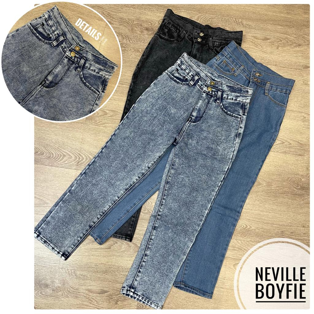 Trivela - HIGHWATIS JEANS DOUBLE BUTTON 27-38 l JEANS BOYFRIEND KANTING 2 l NEVILLE