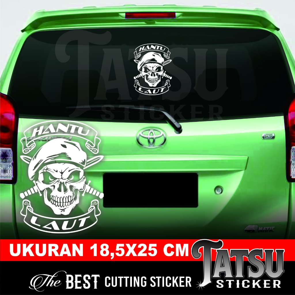 CUTTING STICKER กระจกรถยนต์ประตู MOTORCYCLE VISOR SEA GHOST STICKER