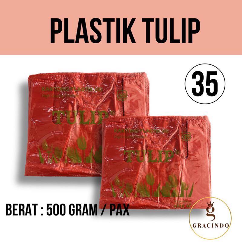 MERAH TULIP CREAM 35 แดง / 1 แพ็ค 500G 500GRAM HD พลาสติก HD