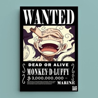 โปสเตอร์ ลายการ์ตูนอนิเมะ Luffy Wanted Shopartonline