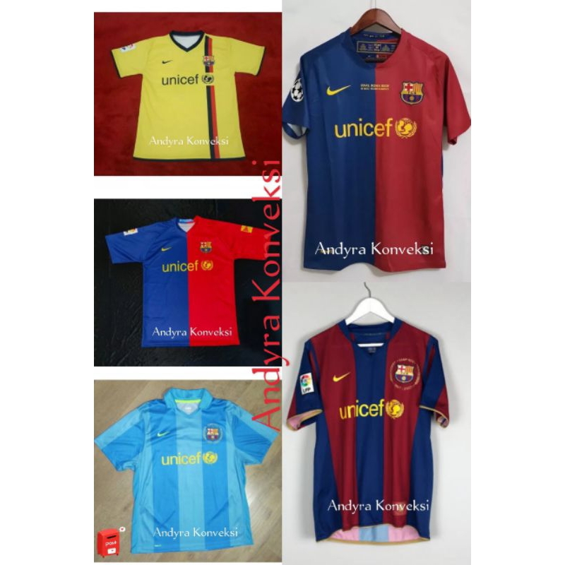 Retro Jersey BARCELONA 2007-2008 และ 2008-2009 Final UCL - FULL PRINTING - ชื่อด้านหลังฟรี