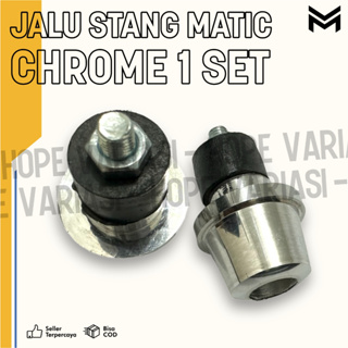 Jalu ลูกตุ้มโครเมี่ยม (ซ้ายและขวา) สําหรับรถจักรยานยนต์ทุกรุ่น Duck MATIC UNIVERSAL BEAT VARIO VEGA NMAX AEROX FINO SUPRA JUPITER LEXY MIO และอื่น ๆ ปลั๊กแอนด์เพลย์ (PNP) ORIGINAL MOSCOW JALU Pendulum Chrome PNP แฮนด์บาร์ สําหรับรถจักรยานยนต์ทุกรุ่น