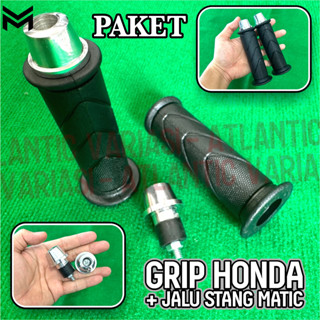 แฮนด์มือจับโครเมี่ยม สีดํา สําหรับรถจักรยานยนต์ HONDA HANDGRIP HONDA NMAX ALL LEXI REVO VARIO ALL BEAT SCOPPY SUPRA CBR และอื่นๆ มอสโคว์ ของแท้ (ใช้แค่เสียบปลั๊ก)