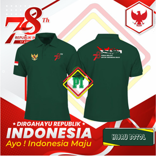 เสื้อยืดโปโล แขนสั้น พิมพ์ลายครบรอบ 78 ปี 17 สิงหาคม สําหรับ INDONESIA MAJU TYPE 4.1