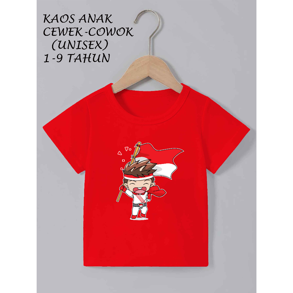 MERAH INDEPENDENCE T-SHIRT/RED AND WHITE FLAG CHILDRENS T-SHIRT