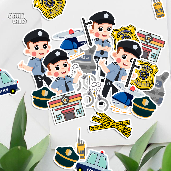 Calla Land 13 ชิ้นสติ๊กเกอร์แพ็ค [POLICE] Aesthetic Journal Decoration Planer ไดอารี่สมุดภาพ