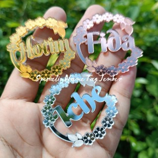 เข็มกลัดอะคริลิค รูปดอกไม้ HIJAB HIJAB MIRROR BROSS สําหรับติดตกแต่งเสื้อผ้า