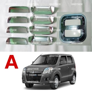 ฝาครอบถังน้ํามัน ด้านนอก หรูหรา สีดํา โครเมี่ยม สําหรับ Suzuki Karimun Wagon R