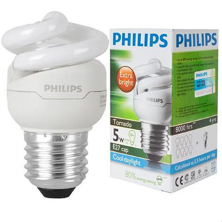 Philips โคมไฟเกลียวเกลียว 5W 8W 12W 15W 20W 24W สีขาว