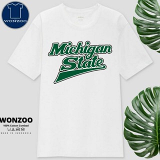 เสื้อยืด คุณภาพดี พิมพ์ลาย Michigan STATE