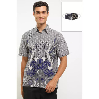 เสื้อเชิ้ตแขนสั้น ผ้าฝ้าย พิมพ์ลาย Krisna Batik Bruce สําหรับผู้ชาย