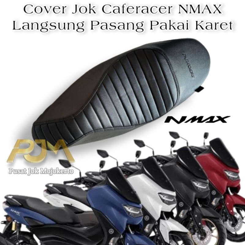 ผ้าคลุมเบาะ Yamaha Nmax Caferacer (ยางตรง, โฟมหนา Nmax กดนูน)