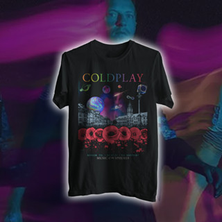 เสื้อยืด พิมพ์ลายวงดนตรี Coldplay MUSIC OF THE SPEHERES TOUR WARSAW