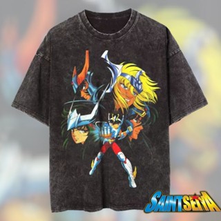 เสื้อยืด พิมพ์ลายการ์ตูน Saint Seiya สไตล์วินเทจ