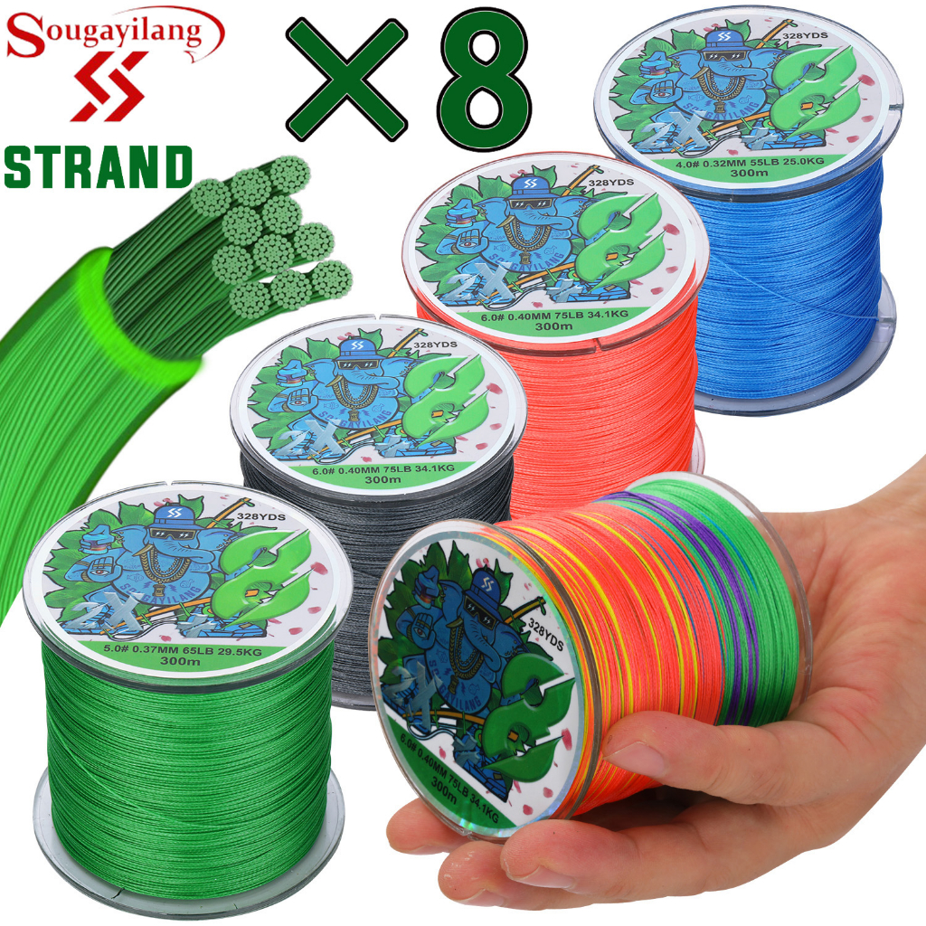 Sougayilang X8 PE สายตกปลา100M X8 strands Strong PE Fishing Rod สายตกปลาทนทาน 8 เส้น สายตกปลาถักเปีย