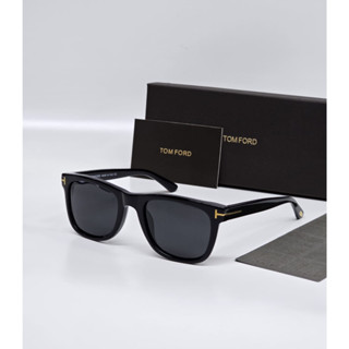 ใหม่ TOMFORD UNISEX TOMFORD 0336 เลนส์โพลาไรซ์ เคลือบเงา สีดํา เต็มชุด 52-21-145