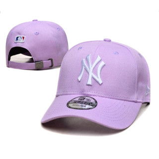 Ungu Ne NY หมวกเบสบอล ปักลายโลโก้ New York Yankees สีม่วง