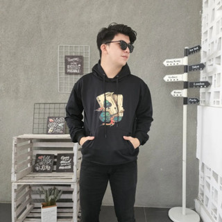 ใหม่ล่าสุด เสื้อกันหนาว เสื้อฮู้ดดี้ เสื้อแจ็กเก็ต ลาย JP FLEECE SIZE M L XL XXL สีดํา สําหรับผู้ชาย