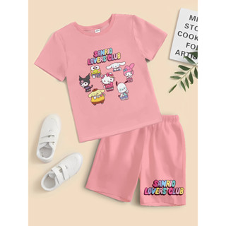 [ฟรีชื่อพิมพ์] เสื้อยืด พิมพ์ลายตัวละคร sanrio สําหรับเด็ก