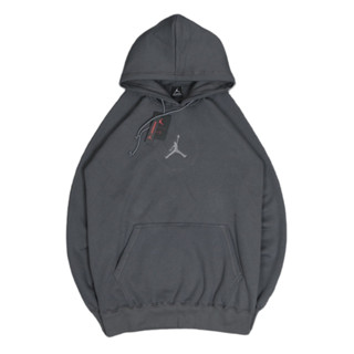 Nike MICHAEL JORDAN JUMPMAN เสื้อแจ็กเก็ต มีฮู้ด ขนาดเล็ก ปักลาย สีเทาเข้ม