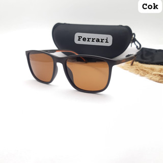 ใหม่ Ferrari 2201 POLARIZED LENS BROWN แว่นสายตาสั้น สีน้ําตาล สําหรับผู้ชาย 55-18-137