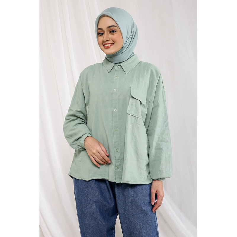 Kemeja Kyra Linen Shirt - KANKI / Casual Long Sleeve Plain Womens Shirt / Linen / Casual Shirt