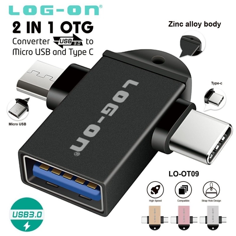 บันทึกบน Adaptor OTG 2in1 Usb 2in1 Micro Type C | ตัวแปลงไมโครและ Type C 2-in-1
