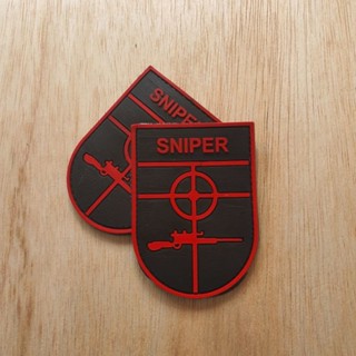 แผ่นปะยางโลโก้ snipr Red Shield อุปกรณ์เสริมยุทธวิธี ตีนตุ๊กแก