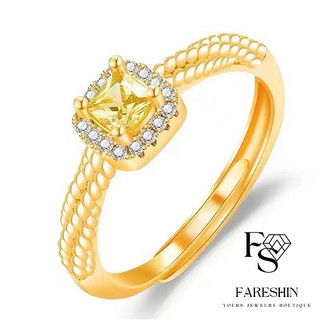 Fareshin Cincin Wanita Moissanite GRA Silver925 en Sweetness Square Ring