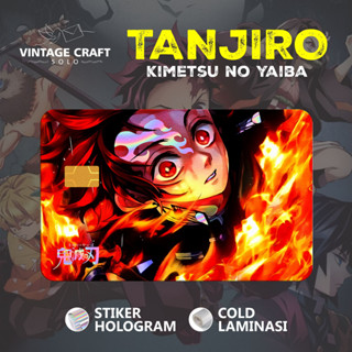 สติกเกอร์การ์ดผิว ATM อนิเมะ Kimetsu No Yaiba Demon Slayer Tanjiro Hologram