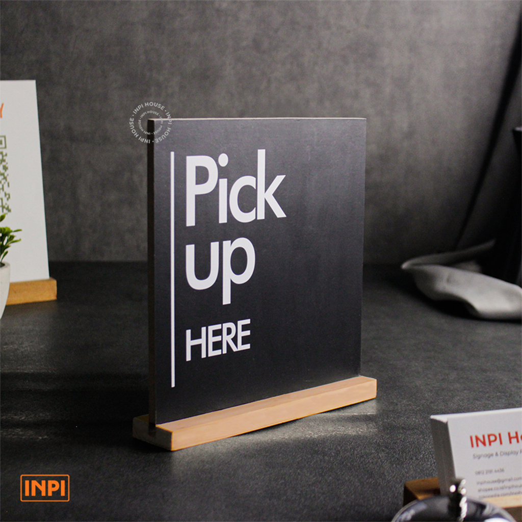 ที่นี่หยิบ - ป้าย cafe Pick up - ขาวดํา