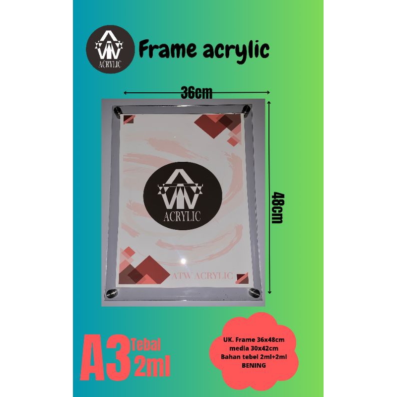A3 ACRYLIC FRAME / ACRYLIC FRAME / WALL FRAME / PHOTO FRAME / POSTER FRAME