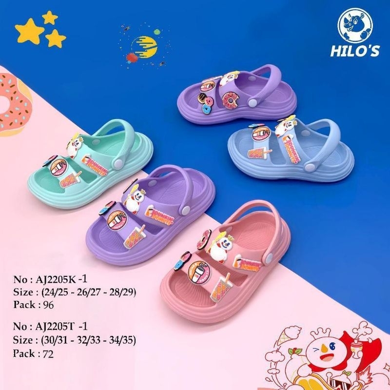 รองเท้าแตะเด็ก Hilo Two-Tone, Mixue ล่าสุด, รองเท้าแตะเด็ก Mixue สะดวกสบาย, Viral ล่าสุด