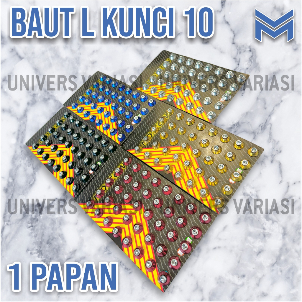 MESIN L 10 MONSTER CONICAL BOLT MONEL RING CONTENTTS 40 BODY PLATE NO ENGINE FENDER 6MM VEGA FIZ R M