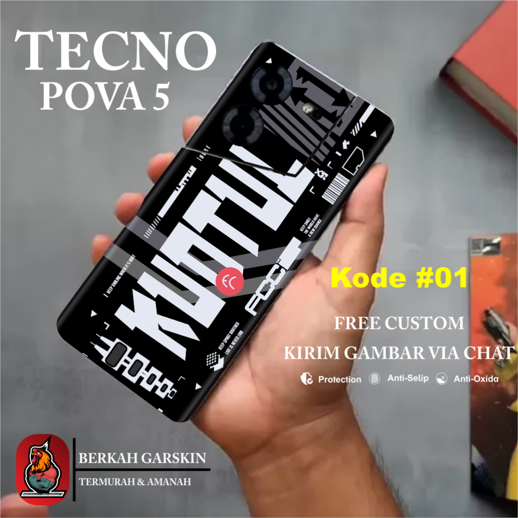 [CONTENTS 2 ชิ้น] สติ๊กเกอร์ Garskin Techno Pova 5 Motif 01 -05 สามารถขอภาพได้