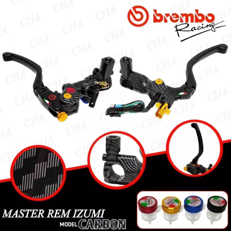 หลักเบรกคาร์บอน Izumi สําหรับรถจักรยานยนต์ทั้งหมด, นินจา vixion rxking supra beat mio vario jupiter tiger เบรคหลัก