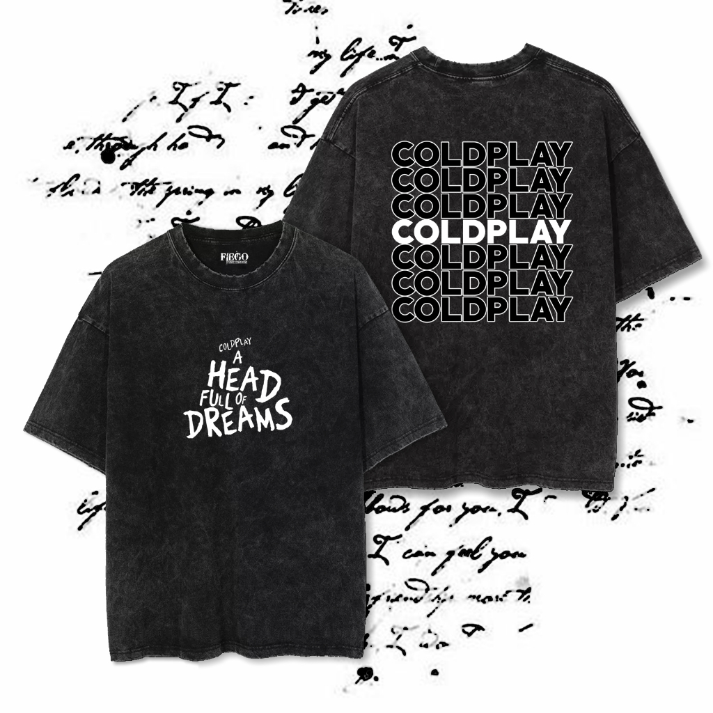 ฟิโก "C0LDPLAY OG" | เสื้อยืดโอเวอร์ไซส์พรีเมี่ยม | ล้างหิน | เสื้อยืดวินเทจ | เสื้อยืดฟอก | เสื้อยื