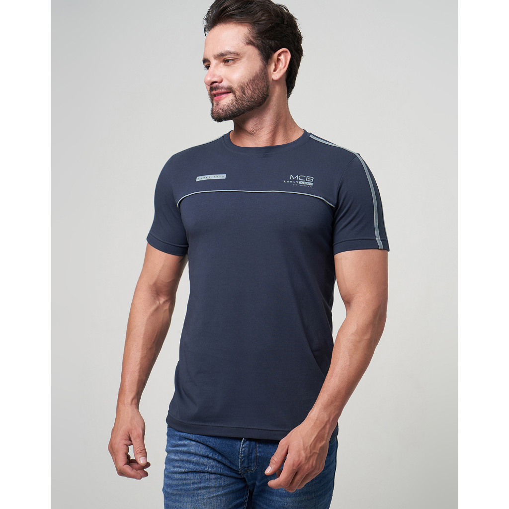 MCB เสื้อยืด Man Regular Fit Rip Blueberry สีดํา 0101063-02063