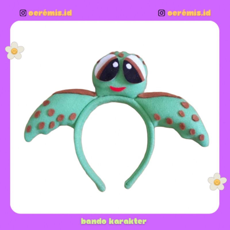 MARINE CHARACTER HEADBAND / TURTLE ANIMAL COSPLAY HEADBAND / FLANNEL HEADBAND