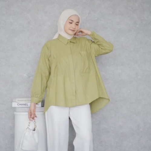 Kemeja Seyha - เสื้อ Mona Top Women& 39;s | เสื้อเชิ้ตแขนยาวลาย Cake Girl& 39;s Ruffled Pockets | เส