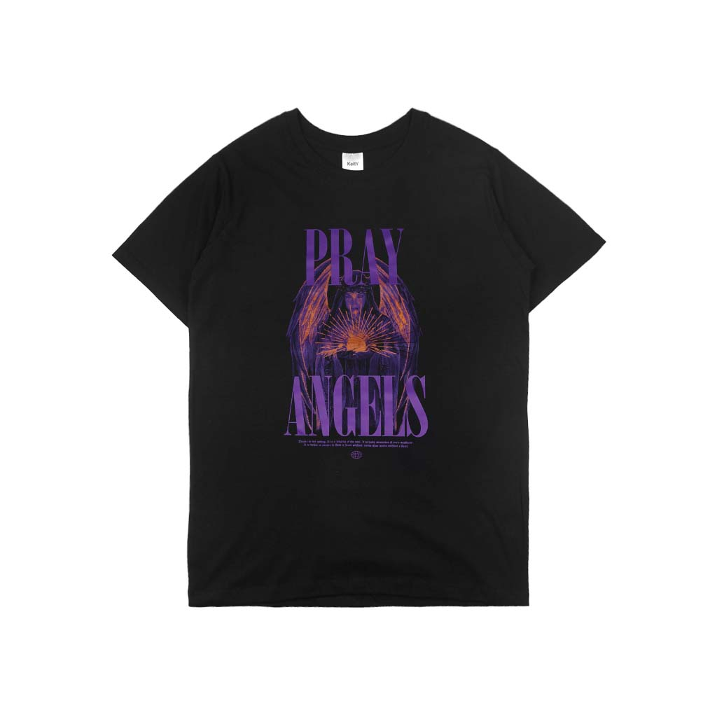 เสื้อยืด Keith PRAY ANGEL - สีดํา