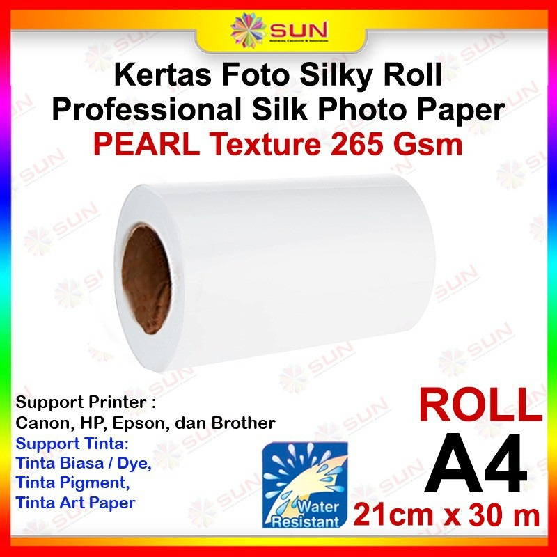 กระดาษภาพถ่าย HP Silky Roll Pearl Texture A4 / A3 / A1 265 Pearl (Smooth Matte) - SUN Professional S