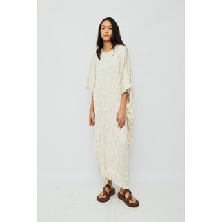 Shopatvelvet - Sateen Textura Box Dress Pearl