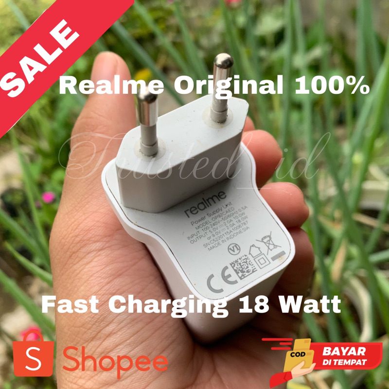 Hp realme 18W Fast charge Charger adapter เปลือกแท้ กล่องมือสอง โทรศัพท์มือถือ realme C17