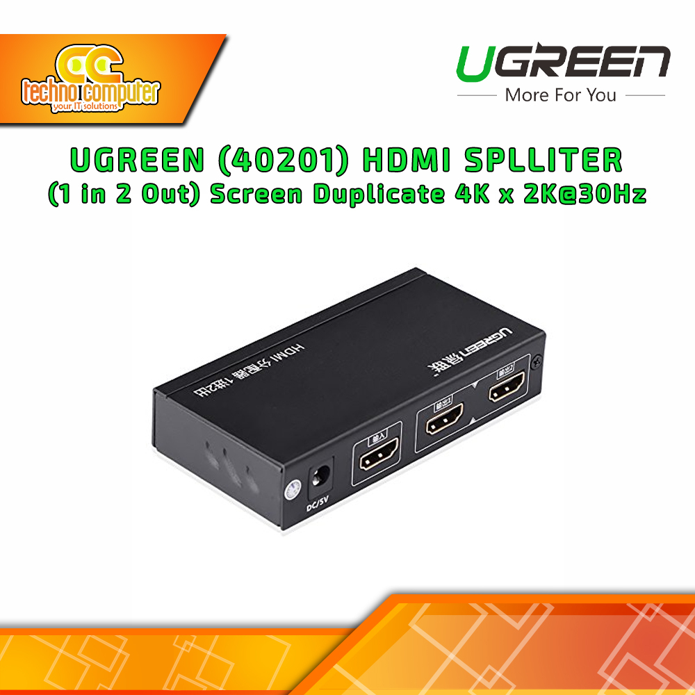 Ugreen หน้าจอ HDMI SPLITTER (เข้า 1 ออก 2) 4K x 2K@30Hz - 40201