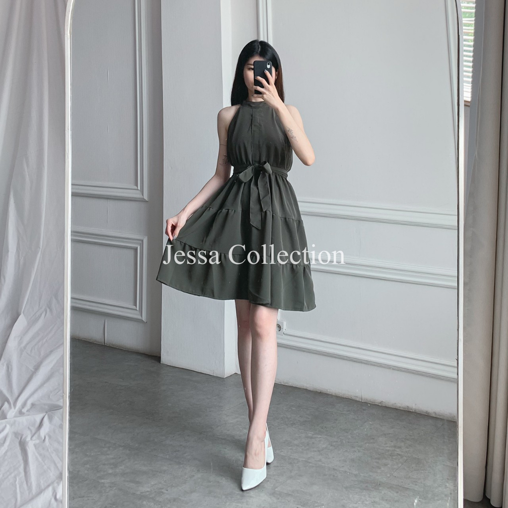 ชุดเดรสคล้องคอ Origine พรีเมี่ยม TH 778 POLYESTER