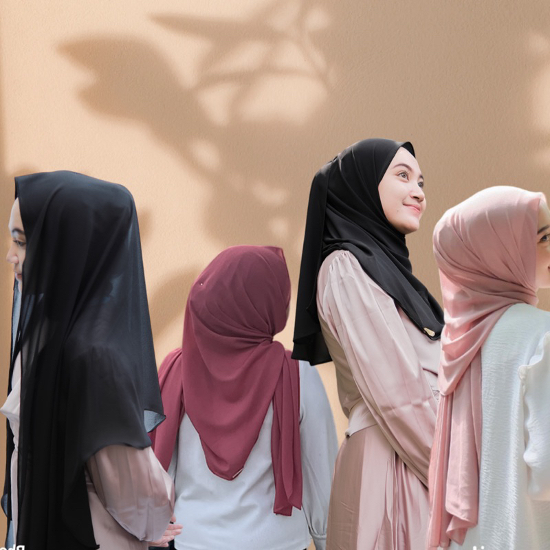 HIJYIA - Hijab PASHMINA OVAL CHIFON CERUTY BABYDOL PREMIUM MALAY STYLE | OVAL HIJAB SCRAFT SHAWL | ฟ