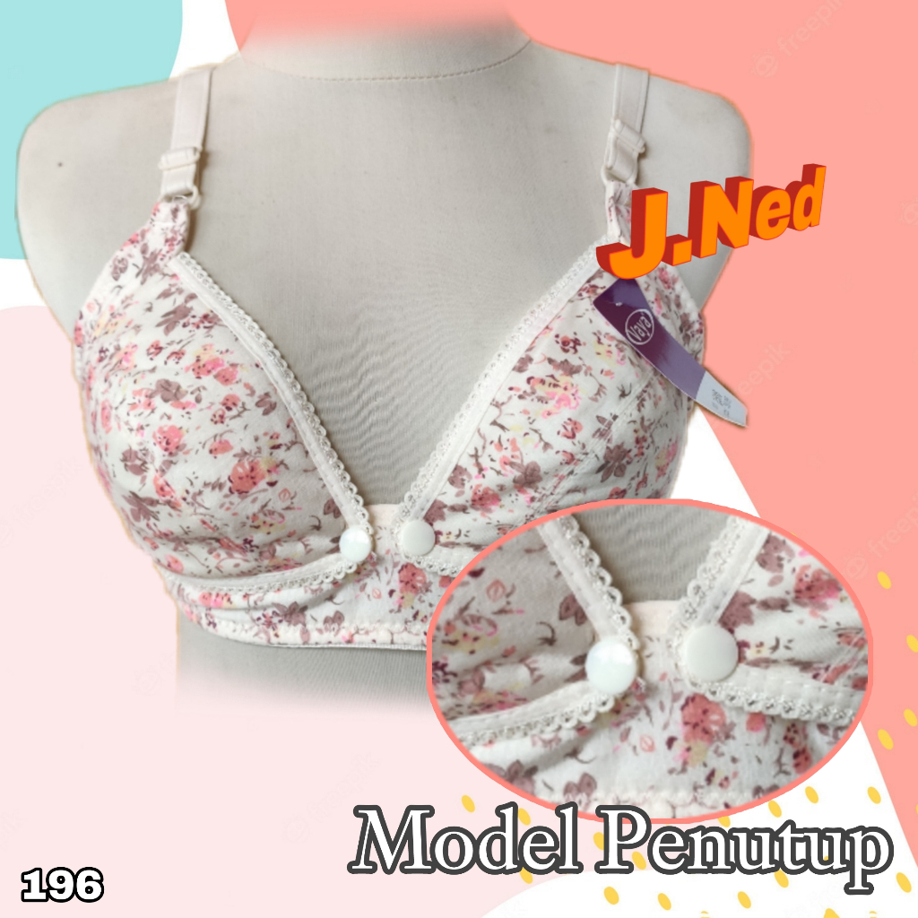 J196 Vaya Nursing Bra ไม่มีฟองน้ําไม่มีลวดถ้วยขนาดใหญ่ 36c - 42c สามตะขอ